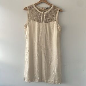 NWT Part Two lace sleeveless ivory cream mini dress size US4